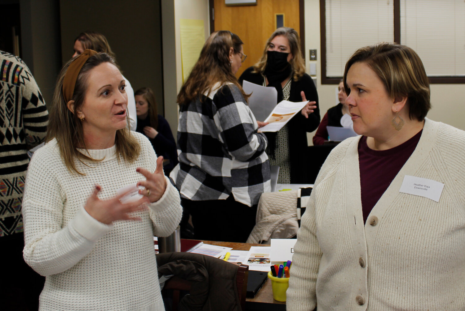 Facilitators at the DCMO BOCES Support Services Center lead discussion of literacy briefs during the NYS Literacy Initiative event held across the state Wednesday, Jan. 10.